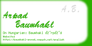 arpad baumhakl business card